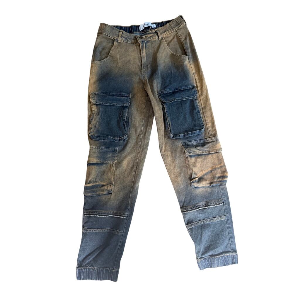 Refuge Brown Grunge Cargo Jeans Size Medium
